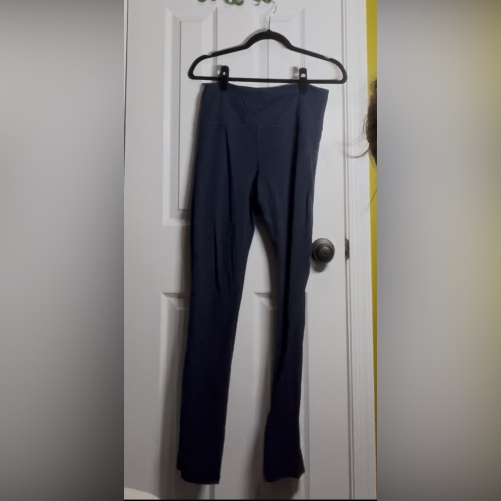 Athleta Navy Rib Skinny Leg Pant L Stretch Athleisure Lounge